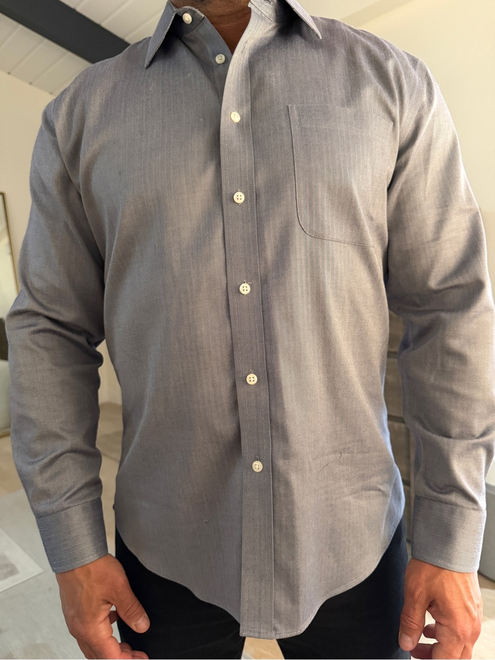 Nordstrom Gray Dress Shirt TRIM FIT - Wrinkle Free